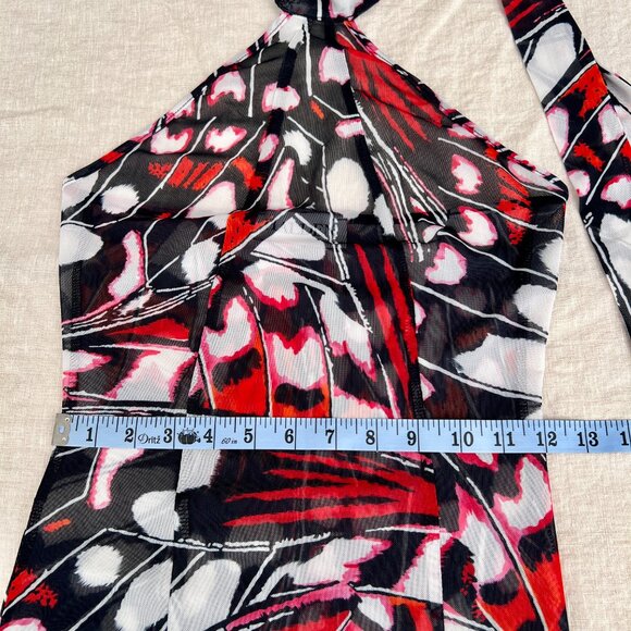 NWT Halden London The Athena Luxury Stretch Mesh Butterfly Maxi Dress One Size - Picture 13 of 16